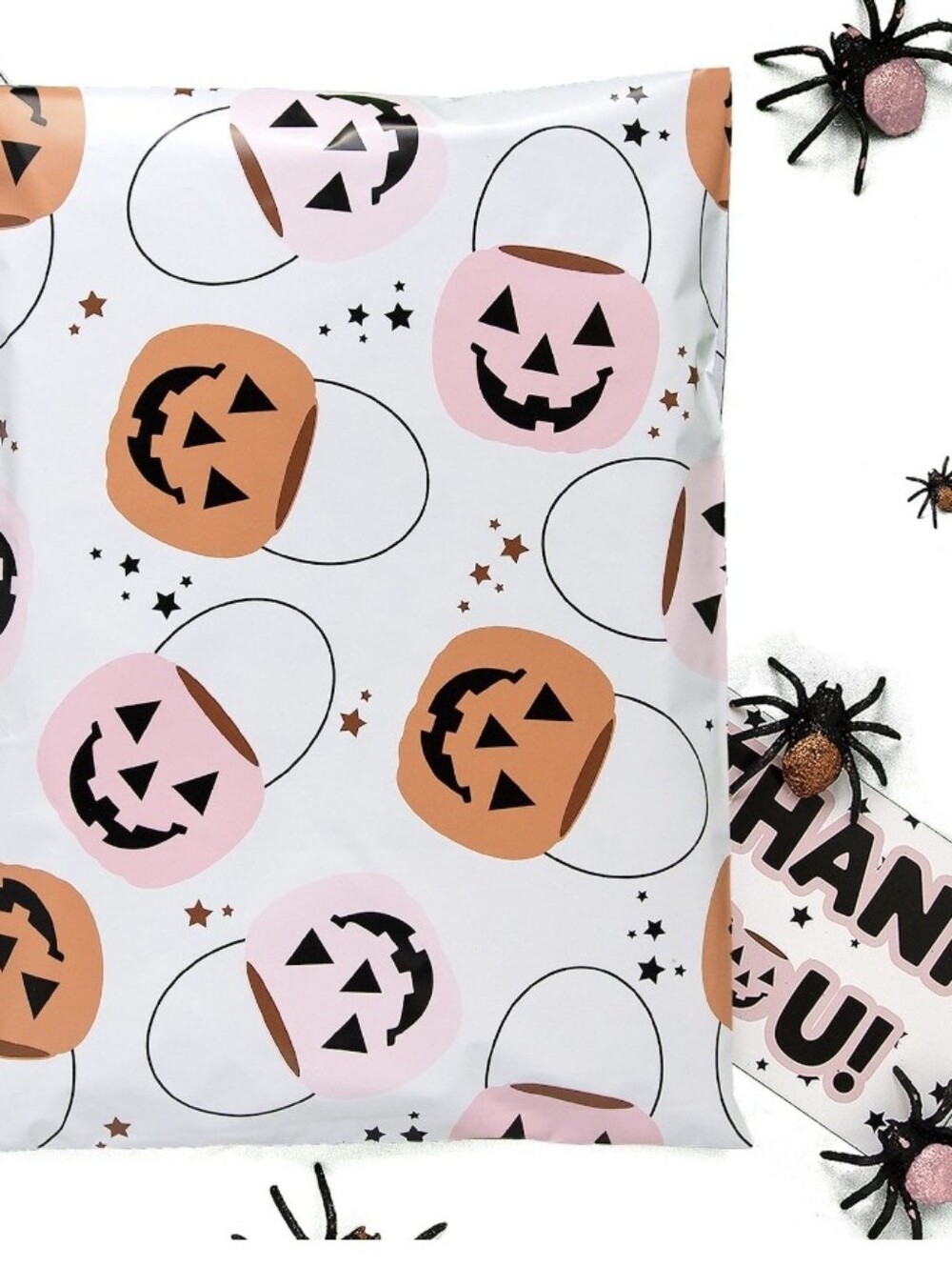Poly Mailers Set 20 - 12x15.5 + 20 Thank You Cards Halloween Fall Pumpkin